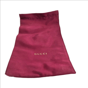 Gucci Burgundy Black Gold Satin Drawstring Dust Bag Medium